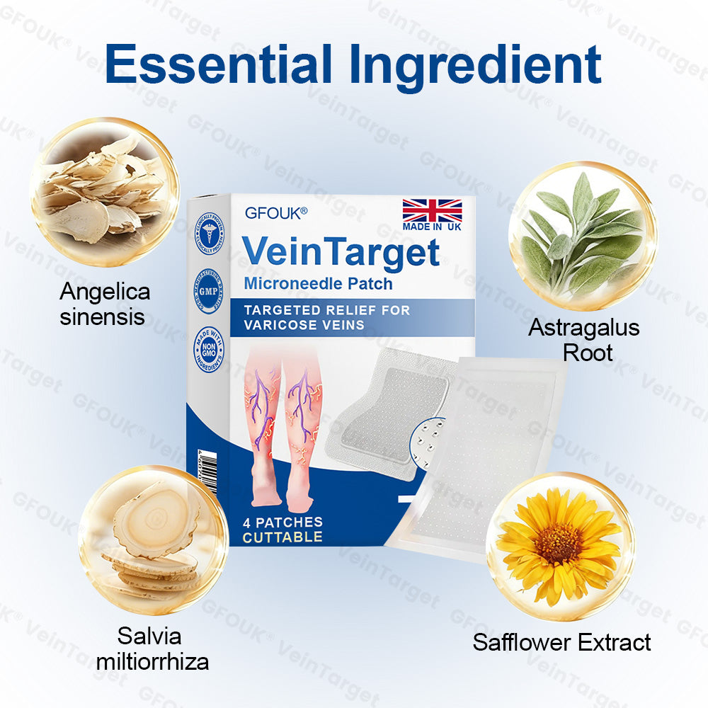 🇬🇧👨‍⚕️✅GFOUK® VeinTarget Microneedle Patch⚡Instant Relief, Long-Term Results