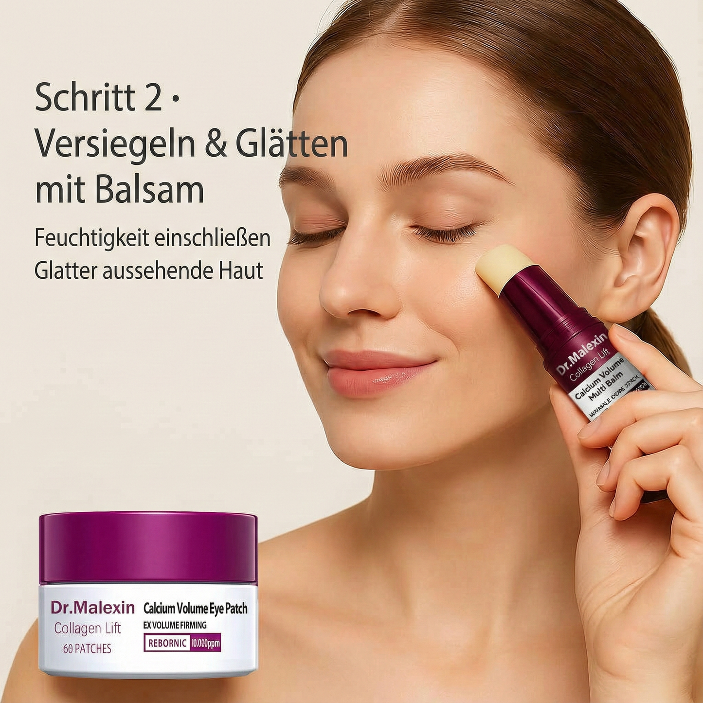 ✅[Dr.Malexin Offiziell]👩‍⚕️Calcium Volume Multi Balm + Eye Patch 60 Stück – Koreanische Hautpflegekosmetik