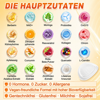 🇩🇪Offizieller Shop | 💎 GFOUK® Moringa Berberinex NAD+ 10-in-1 Nano-Mikronadel-Patch (Nur einmal täglich, sichtbare Veränderungen in 7 Tagen) ✅ Für Übergewicht, lockere Haut, Diabetes, Schlafapnoe, Gelenkprobleme und mehr
