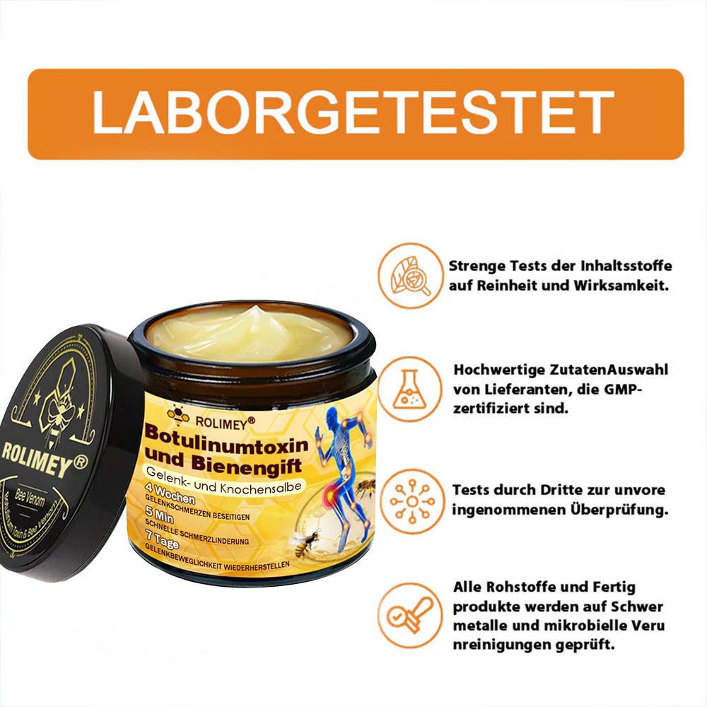 🥰 Offizieller Shop: Rolimey® Bienengift-Schmerzlinderungs Knochenheilungs Creme 👨‍⚕️(Reduzierung von Gelenkschwellungen, Schmerzen, Steifheit, Rötungen, Wärme, Muskelkater und Gelenkmüdigkeit)