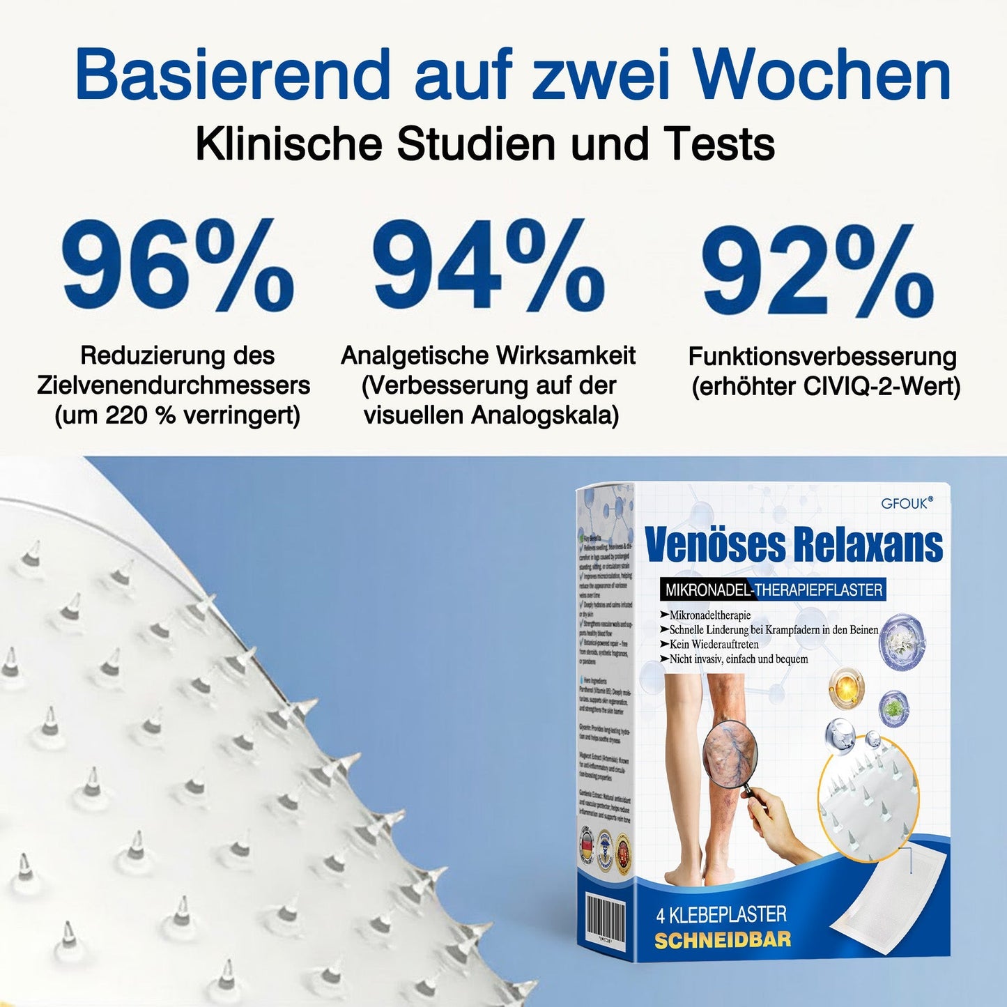 🇩🇪 🥰GFOUK® VeinTarget Mikronadel-Pflaster ⚡ Sofortige Linderung, Langfristige Ergebnisse