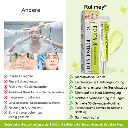 🛡️Jetzt jugendliche Haut zurückgewinnen Rolimey® Botox & Vita-A Retinol Shot Falten-Lift Straffungscreme