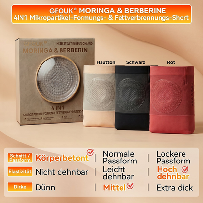 👙 Offizieller Marken-Shop | 🍑🍑 GFOUK® 2026 Moringa & Berberin 4-in-1 Mikro-Partikel Shaping- & Fettverbrennungs-Shorts