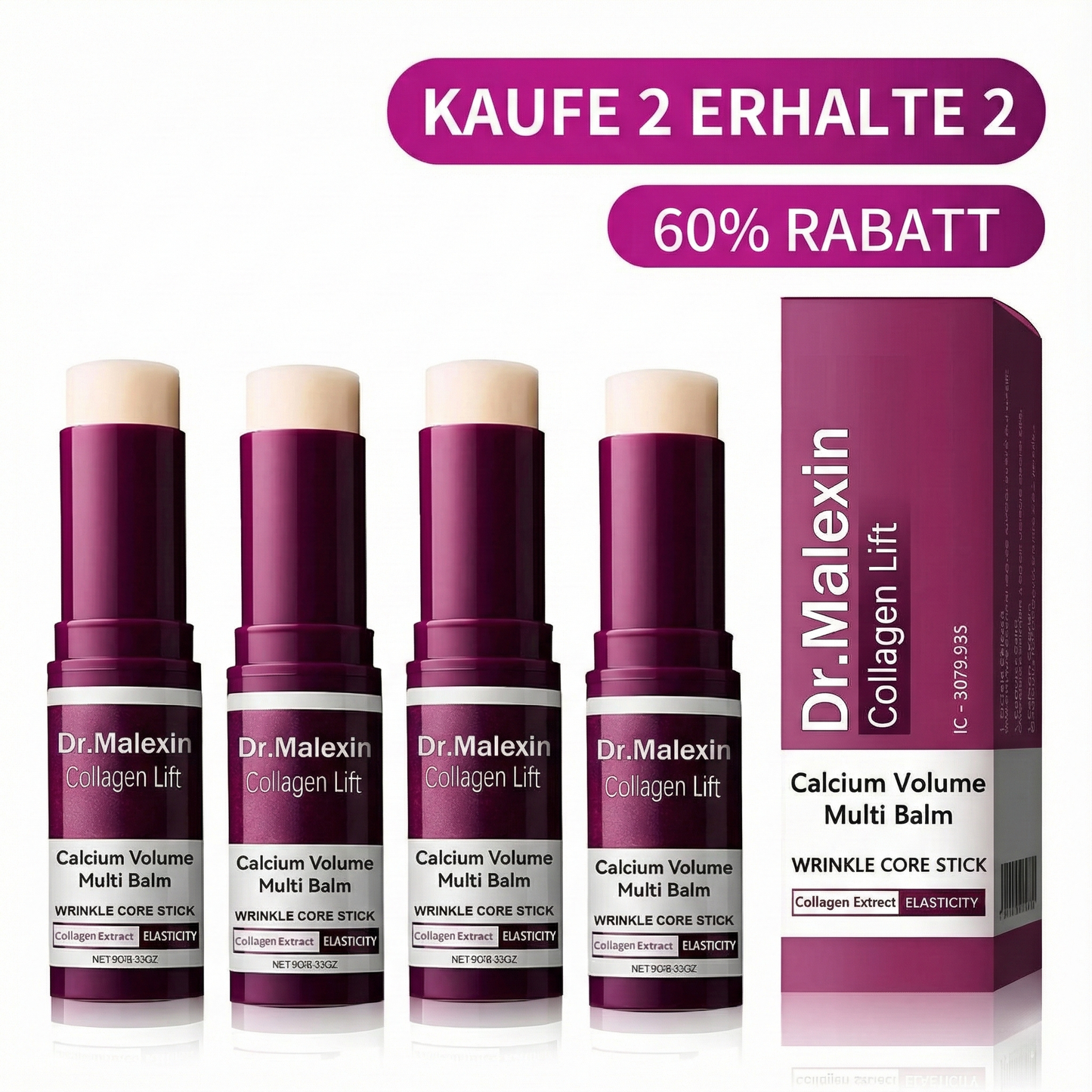 ✅[Dr.Malexin Offiziell]👩‍⚕️Calcium Volume Multi Balm + Eye Patch 60 Stück – Koreanische Hautpflegekosmetik