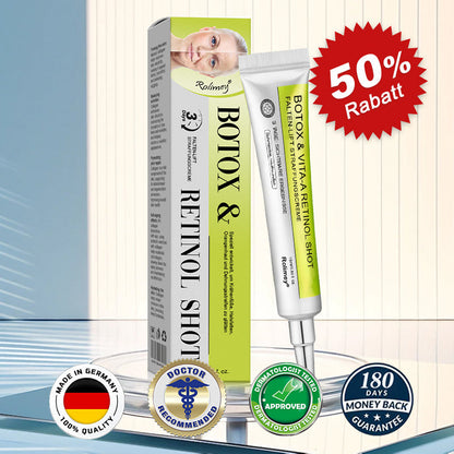🛡️Jetzt jugendliche Haut zurückgewinnen Rolimey® Botox & Vita-A Retinol Shot Falten-Lift Straffungscreme